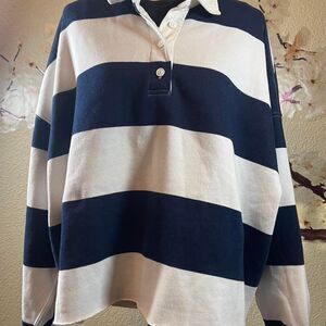 Abercrombie & Fitch womens bold block strips comfy shirt Size L